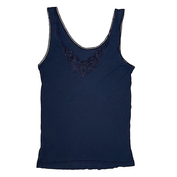 Secret Images Tops - Vintage Black Embroidered Tank Top